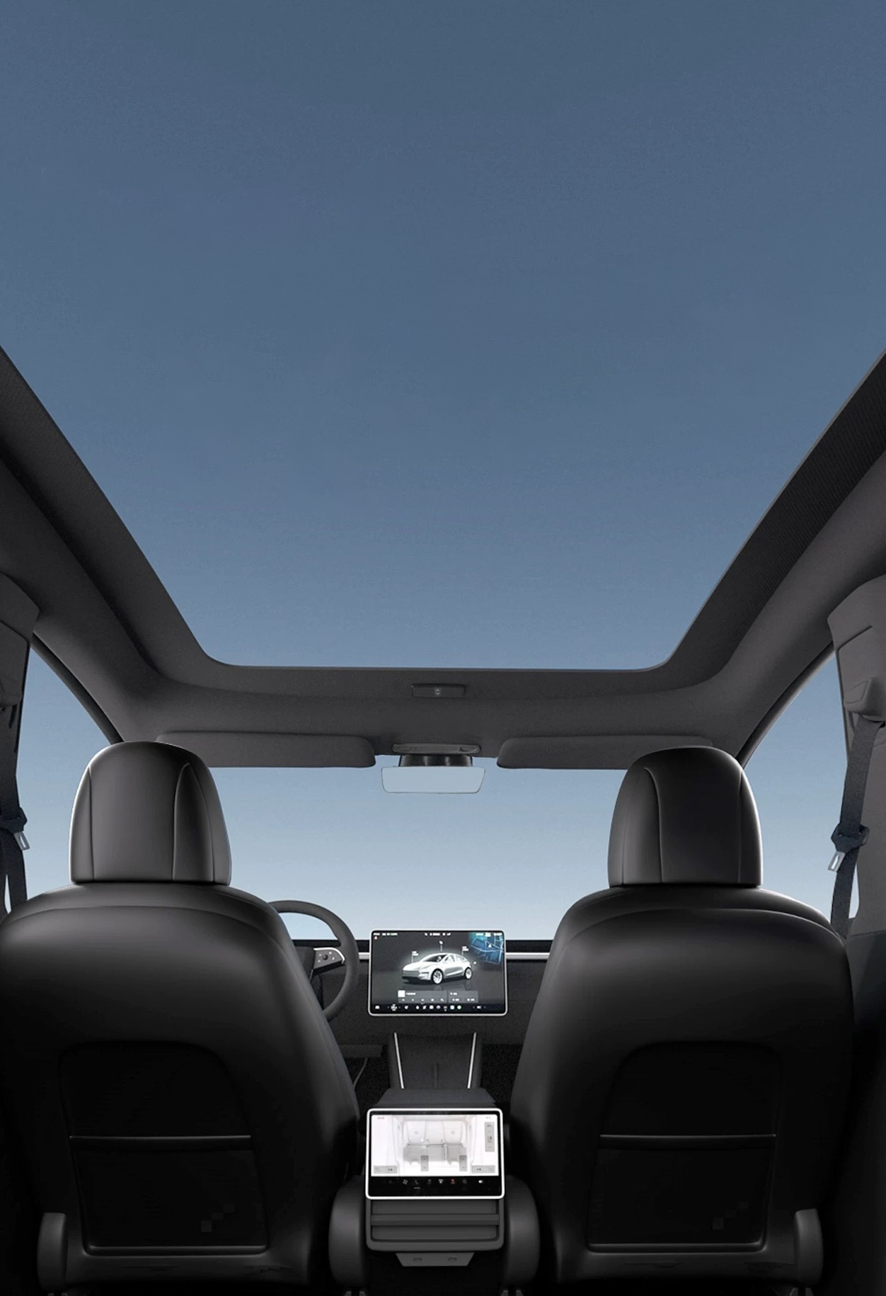 Model Y 電動遮陽簾 按鍵語音雙控含氣氛燈