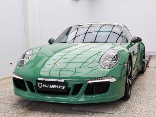 Porsche 911 Carrera 4S 膜研所鎓綠改色犀牛皮-3